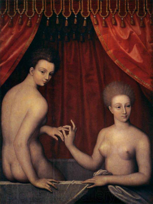 School of Fontainebleau Portrait of Gabrielle Estrees with her Sister